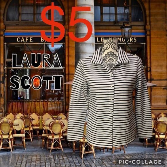 $5 add on item, snap button-up striped cardigan sweater - Picture 1 of 11